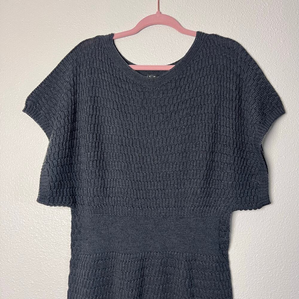 Silvia Novelli Noba Gray Merino Wool Blend Knit Dress Made in Italy Size L - Picture 5 of 8